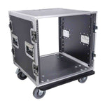 ProX T-10RSS, 10U Space Rack Mount Flight Case 19 Inch Depth with Casters - Hollywood DJ