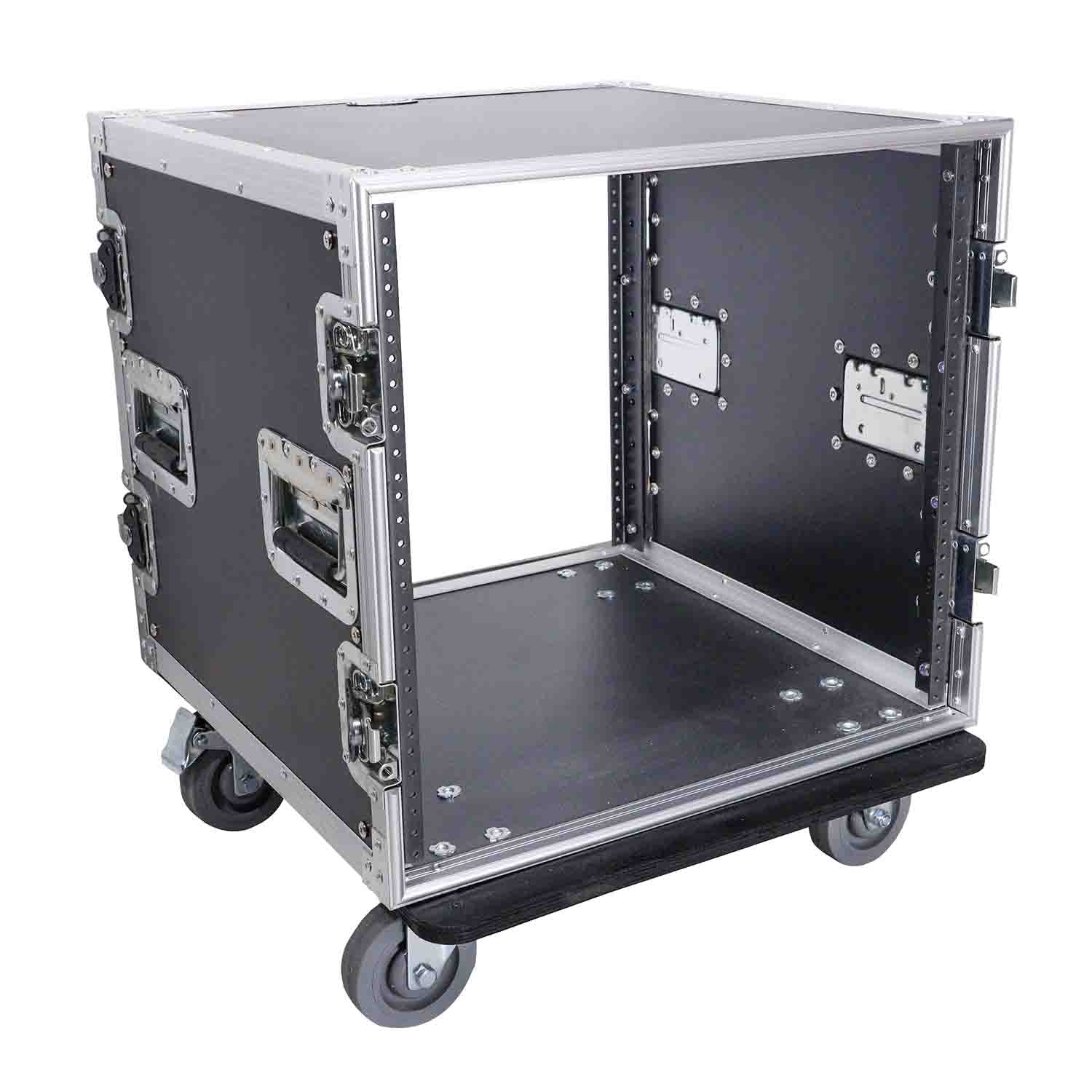 ProX T-10RSS, 10U Space Rack Mount Flight Case 19 Inch Depth with Casters - Hollywood DJ