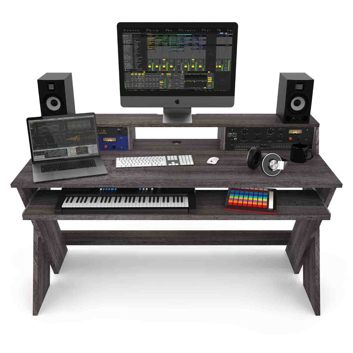 Glorious Sound Desk Pro for Professional Studio Workstation - Walnut - Hollywood DJ