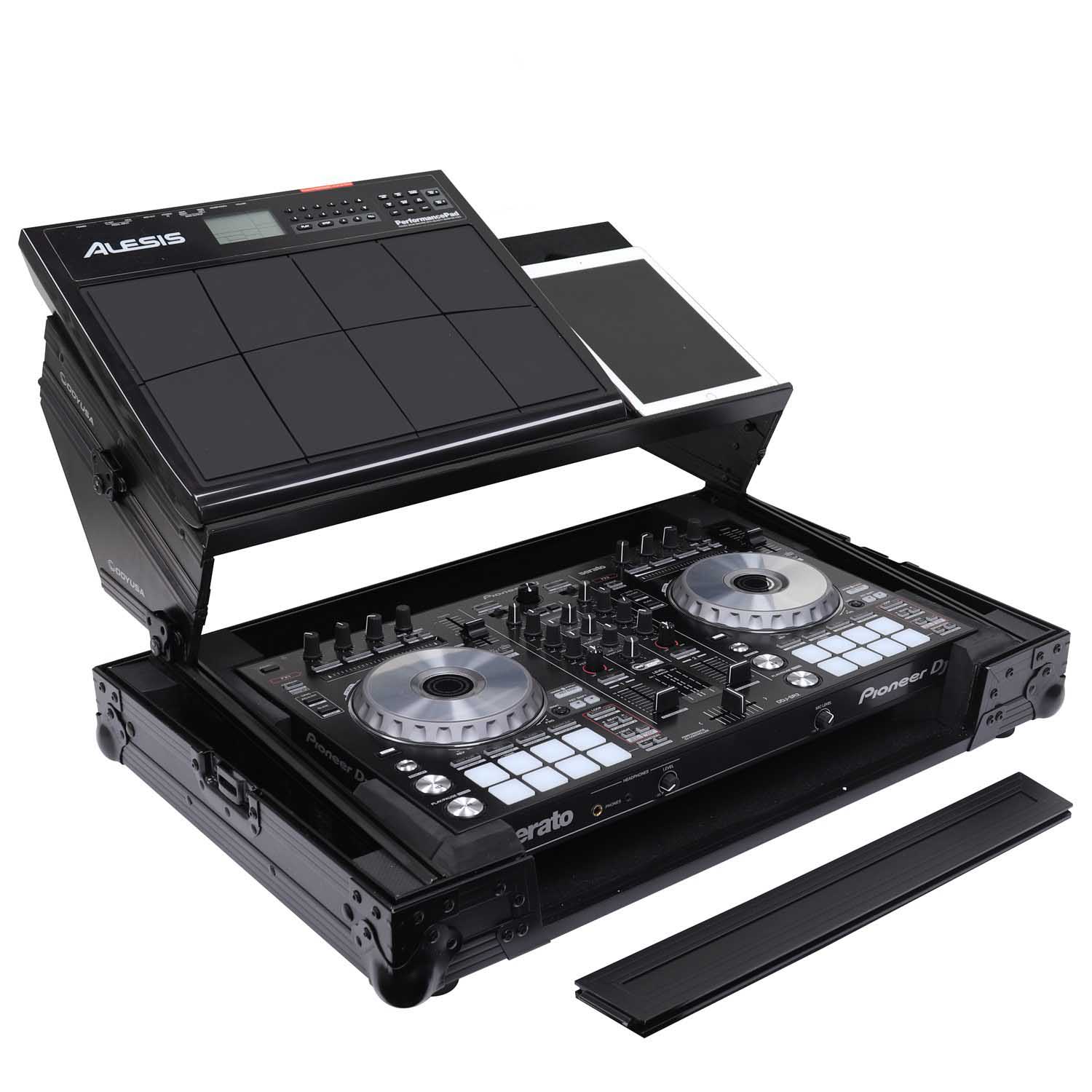 Odyssey FZGSADDJSR2BL Pioneer DDJ-SR / DDJ-SR2 Flight Case with Angle Glide Platform - Black - Hollywood DJ
