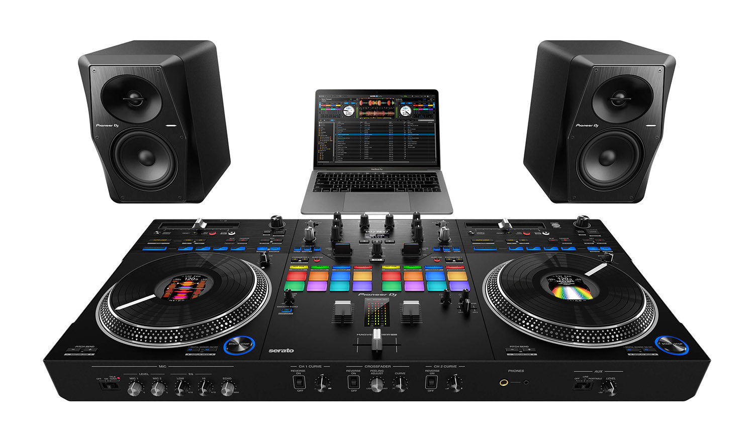 Open Box: Pioneer DDJ-REV7 Scratch Style 2-Channel Professional DJ Controller for Serato DJ Pro - Black - Hollywood DJ