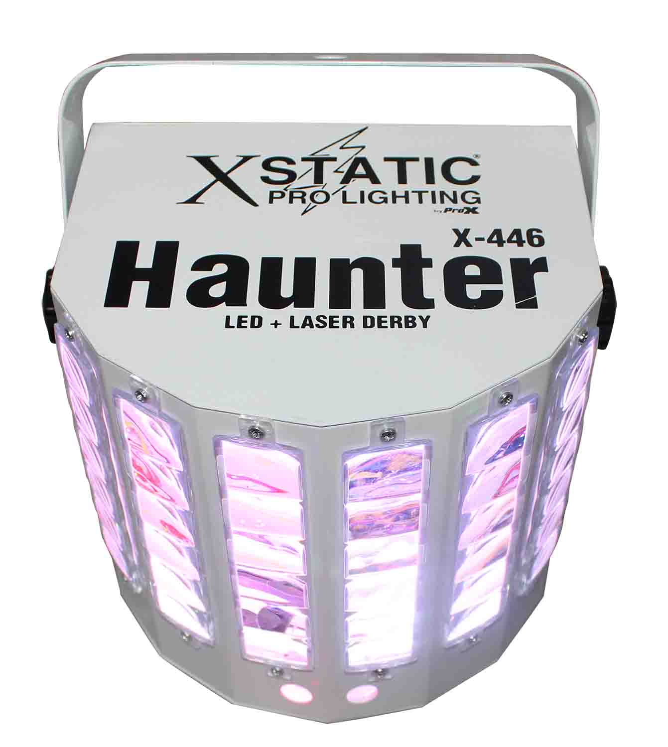 ProX X-446 HAUNTER LED DERBY RGBA Effect Light with Red and Green Laser Beam - Hollywood DJ