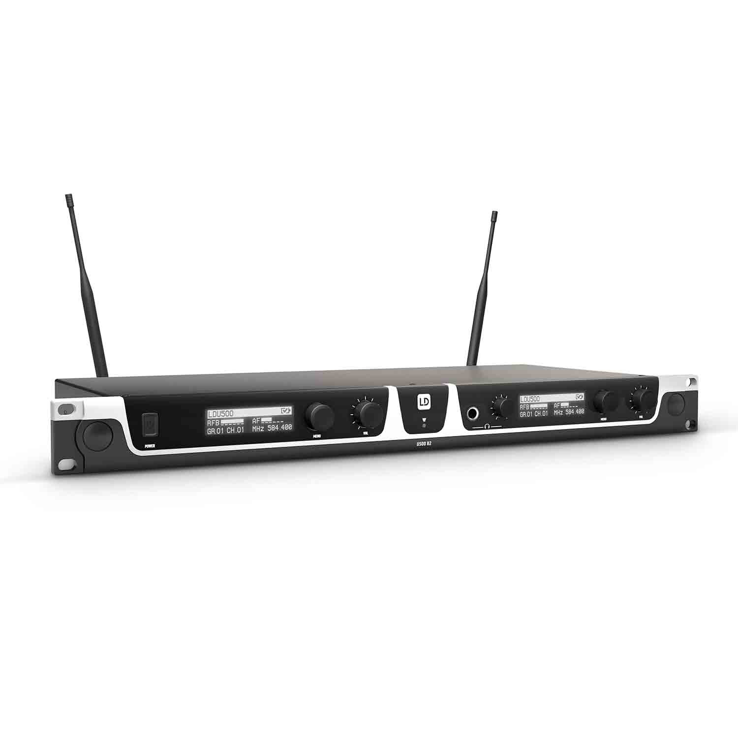 LD Systems U505 BPH 2 Dual Wireless Microphone System with 2 x Bodypack and 2 x Headset (584 - 608 MHz) - Hollywood DJ
