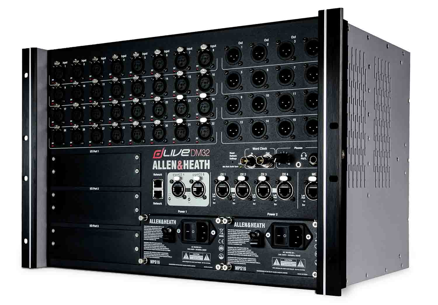 Allen & Heath dLive DM32 MixRack with 32 Line Inputs and 16 Line Outputs - Hollywood DJ