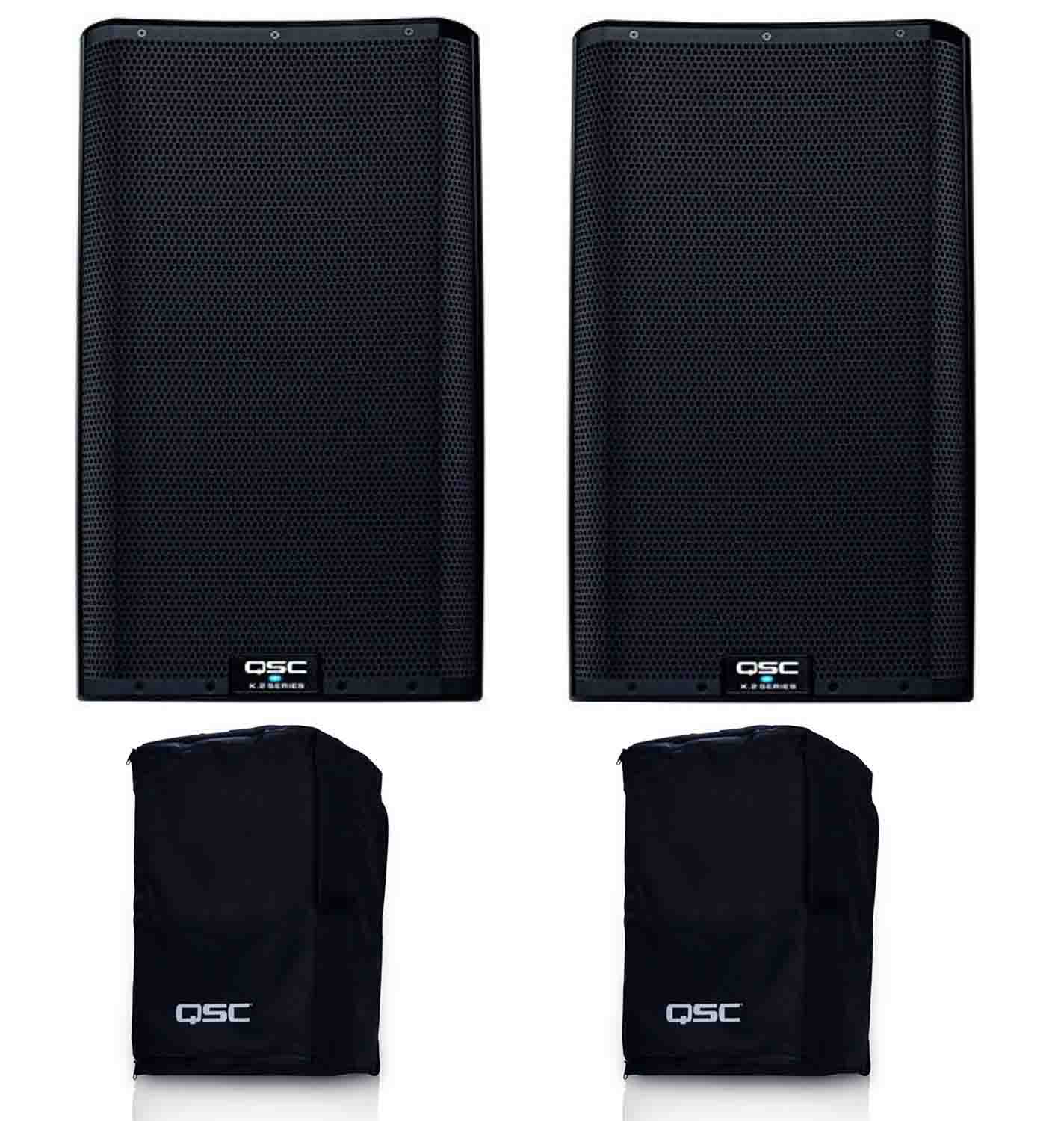 QSC K12.2 2000W PA Powered Loudspeaker Pair with Free Covers - Hollywood DJ