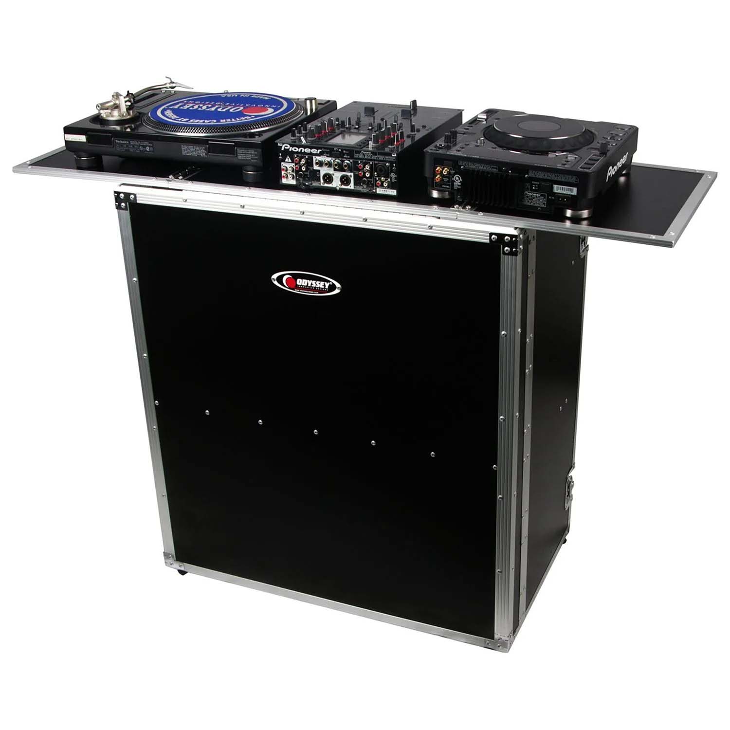 Odyssey FZF5437T, Fold-Out DJ Table Stand with Interior Support Shelf - Hollywood DJ