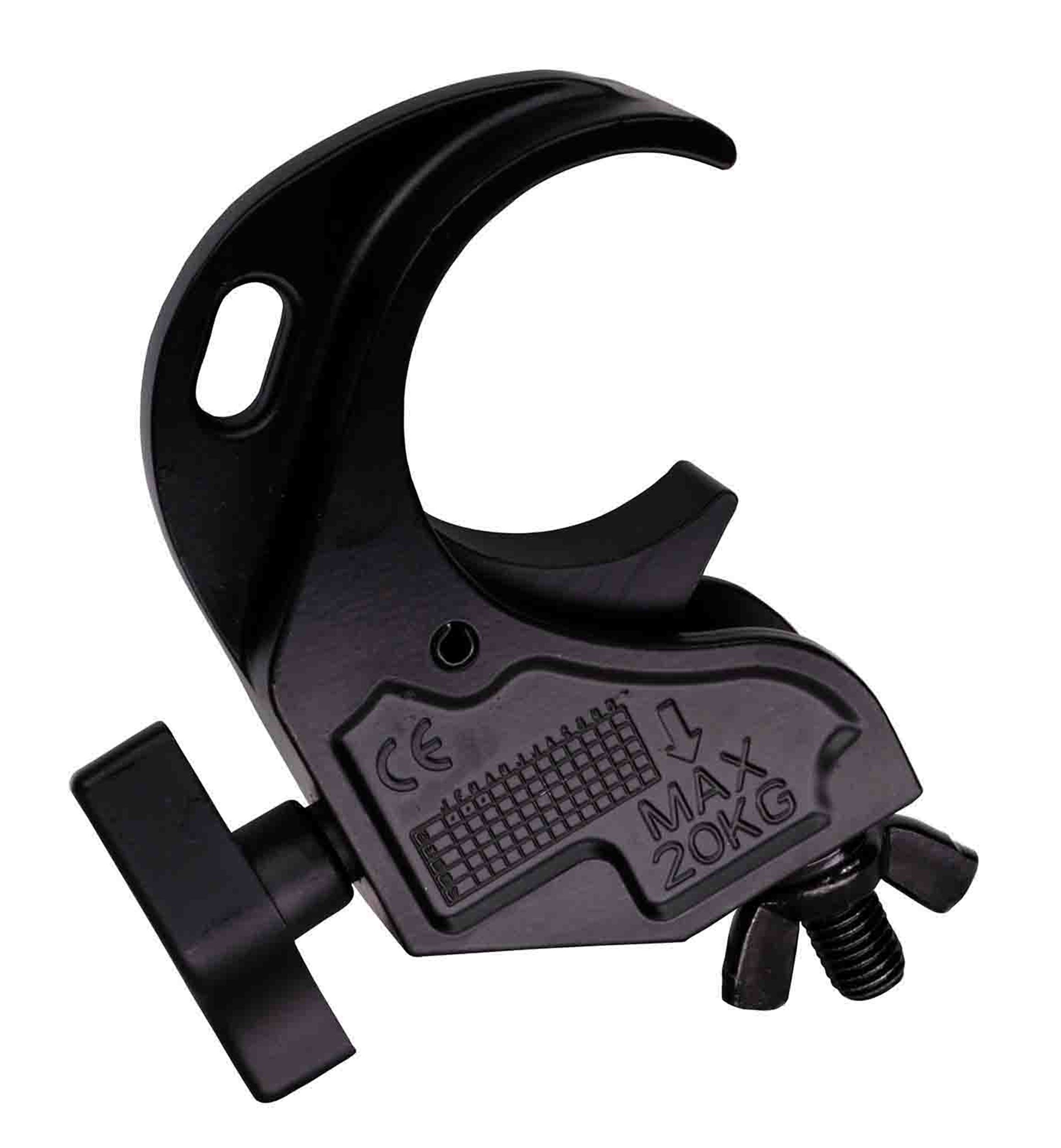 ProX T-C16H-BLK Hook Style Snap Clamp 44 lbs Capacity Black Powder Coated Finish - Hollywood DJ