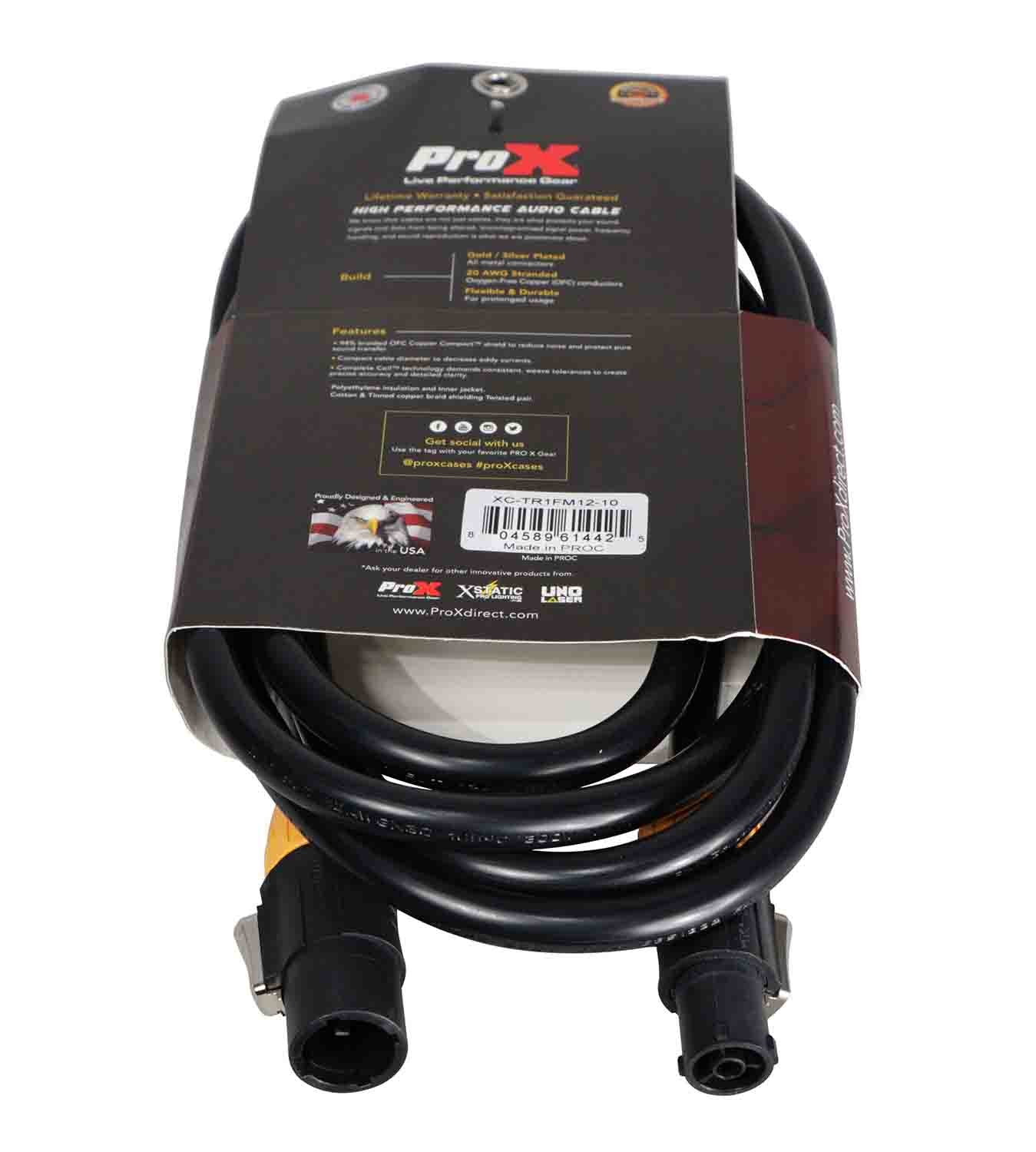 ProX XC-TR1FM12-06 Male to Female 12AWG Power Cable for for TR1 Power Connection compatible devices - 6 Feet - Hollywood DJ