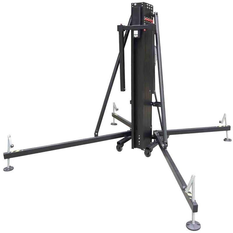 ProX XT-HERCULES 6.5 PLUS Lift Frontal Loading Lifting Tower for Line Array - Black Aluminum - Hollywood DJ