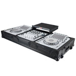 ProX XS-CDM3000WLTBL, DJ Coffin Case for Pioneer 2X CDJ-3000 CD and DJM-900NXS2 Mixer W/Wheels & Laptop Shelf - Black on Black ProX Cases