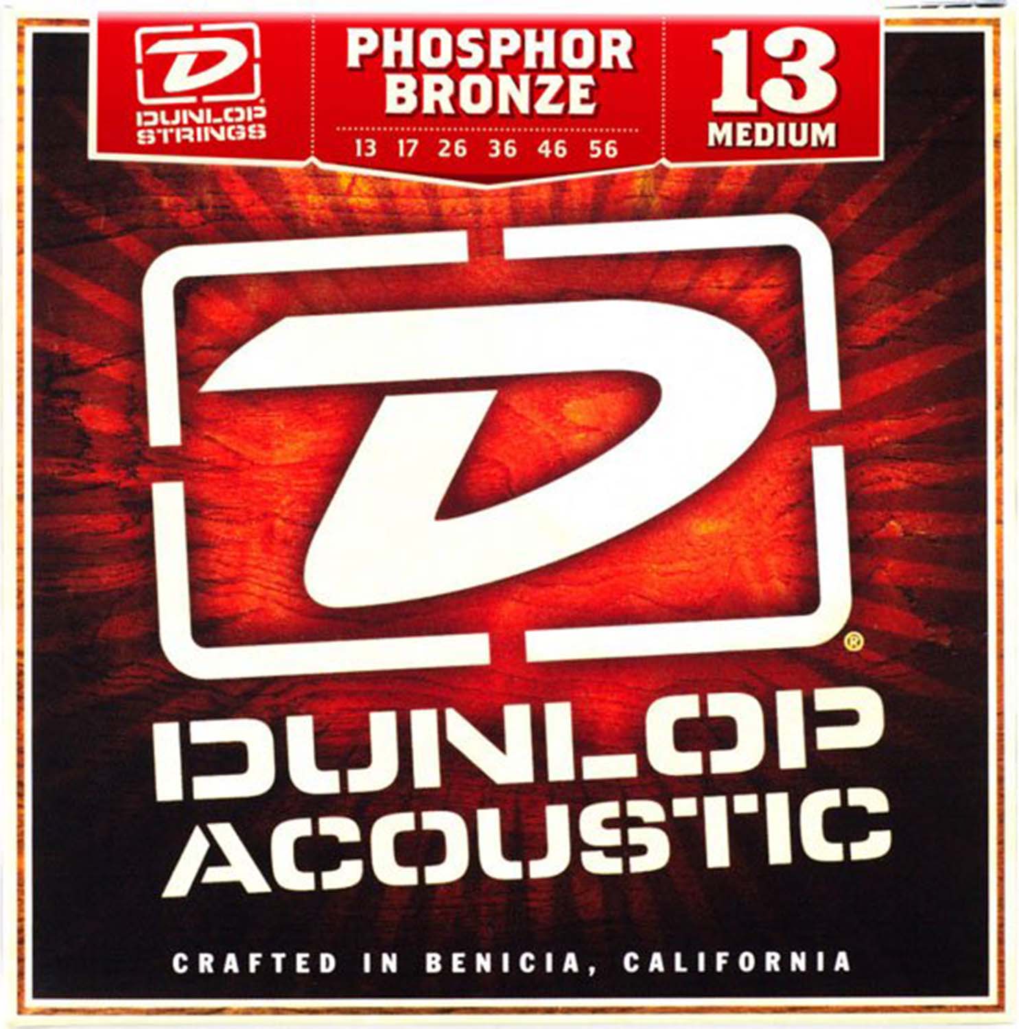 DUNLOP 2016 M Phosphor Bronze Acoustic Guitar Strings - Medium - Hollywood DJ