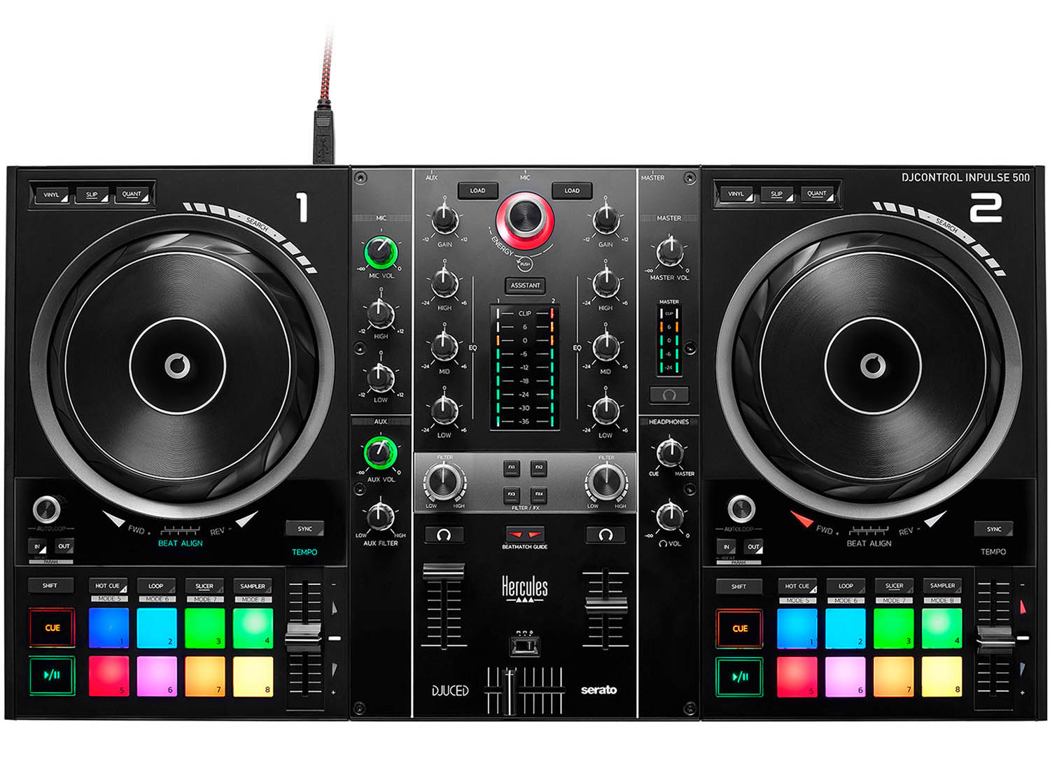 Hercules DJControl Inpulse 500, 2-channel DJ Controller - Hollywood DJ