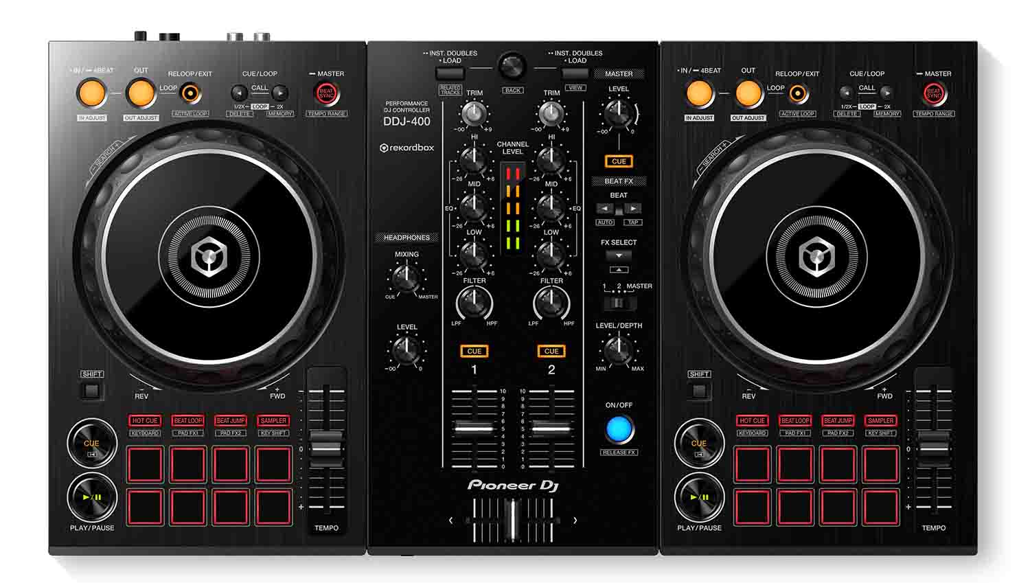 B-Stock: Pioneer DJ DDJ-400 2-Channel DJ Controller for Rekordbox DJ – Black - Hollywood DJ