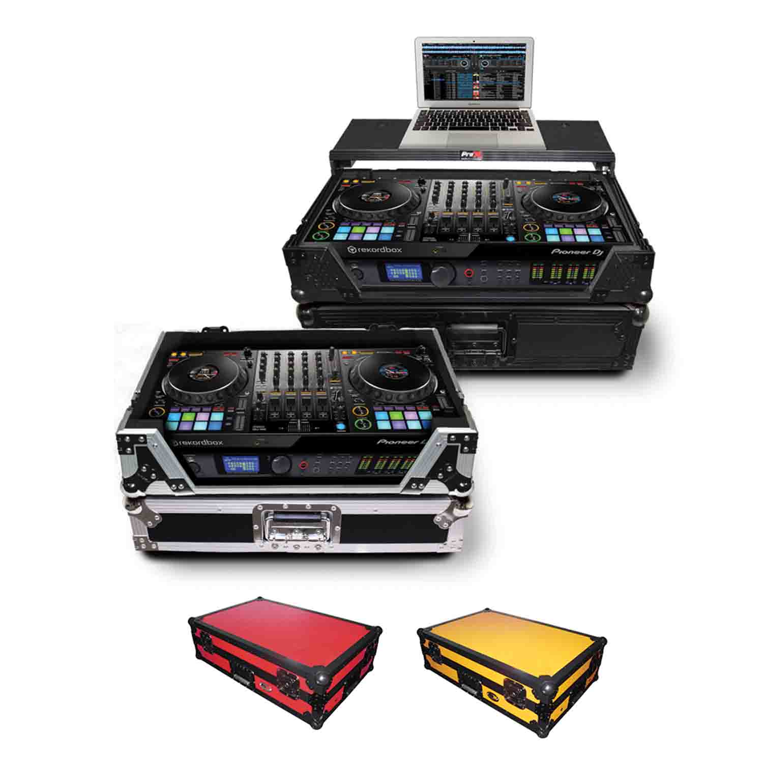 Open Box: ProX XS-DDJ1000WLTRB DJ Flight Case for Pioneer DDJ-1000 & DDJ-1000 SRT Digital Controller - Black on Red - Hollywood DJ
