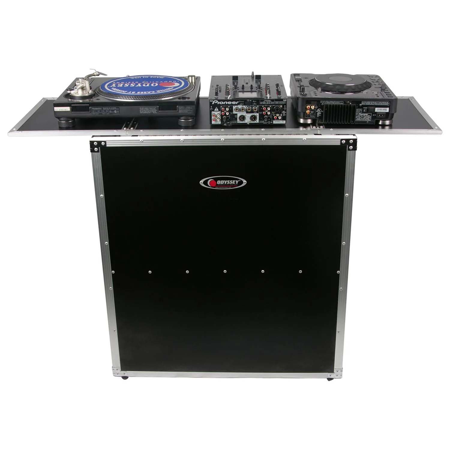 Odyssey FZF5437T, Fold-Out DJ Table Stand with Interior Support Shelf - Hollywood DJ