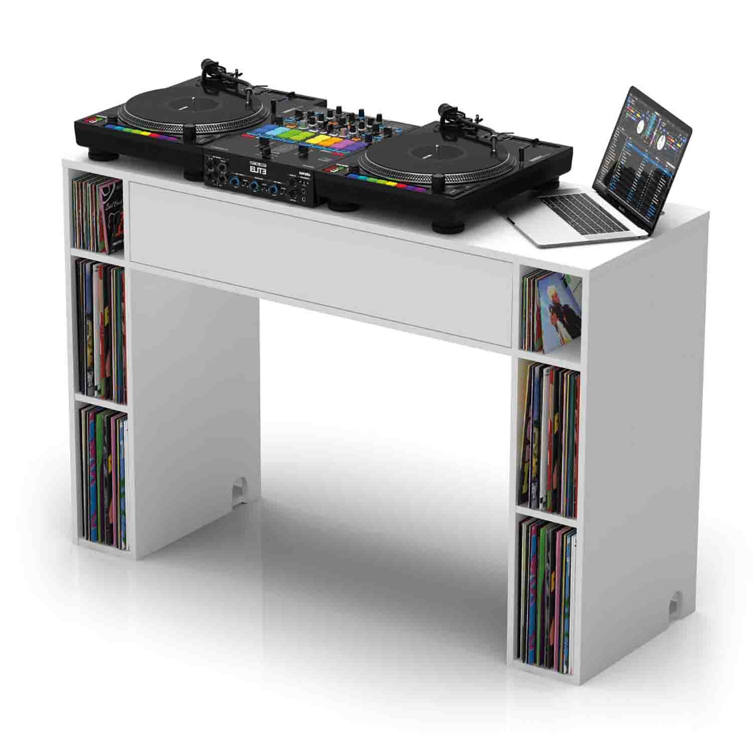 Glorious Modular DJ Mix Station with 6-Part Design - White - Hollywood DJ