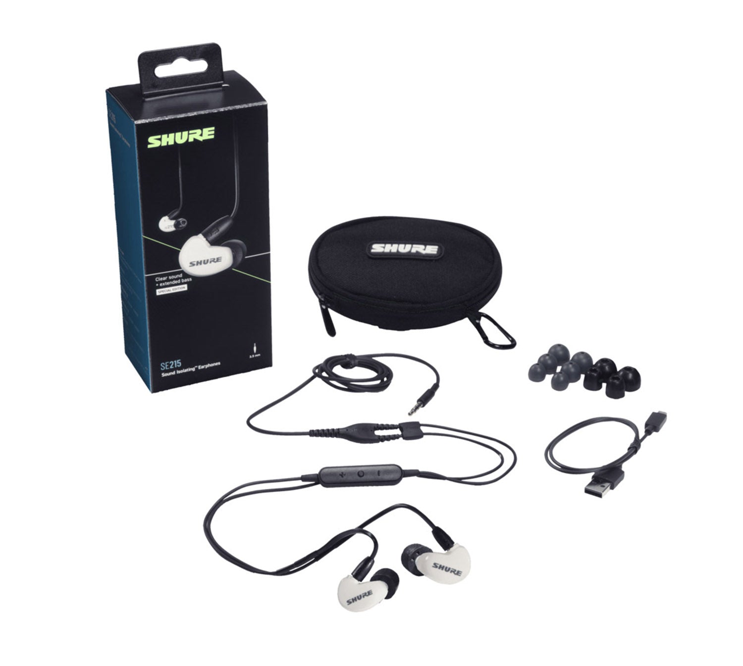 B-Stock: Shure SE215SPE-W+UNI White Special Edition Isolating Earphones With Universal 3.5 mm Remote and Mic Cable - Hollywood DJ