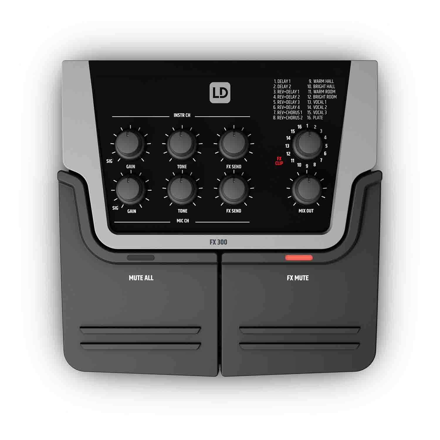 LD Systems FX 300 2-Channel Pedal with 16 Digital Effects - Hollywood DJ