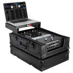 ProX XS-DJMS11LTBL, Flight Case for Pioneer DJM-S11 Mixer with Sliding Laptop Shelf - Black on Black - Hollywood DJ