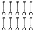 Levy's Leathers LVY-SLATHNGRBULK10-BLK Adjustable Slatwall Guitar Hanger Yoke - 10 pack - Hollywood DJ