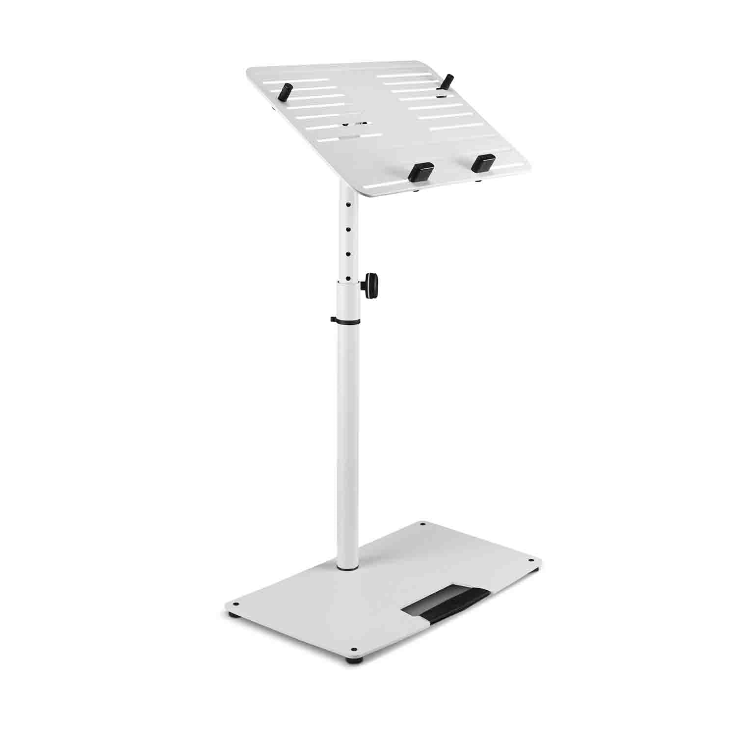 B-Stock: Gravity LTS T 02 W, Universal Laptop Stand with Adjustable Holding Pins and Steel Base - White - Hollywood DJ