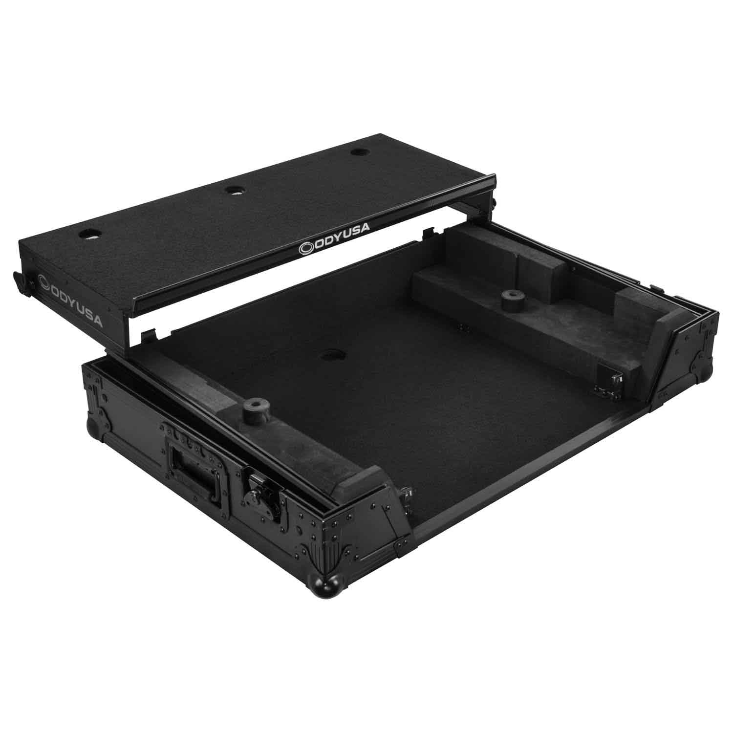 Odyssey FZGSRANEONEW1BL DJ Flight Case for Rane One with 1U Rack Space and Glide Platform - Black - Hollywood DJ