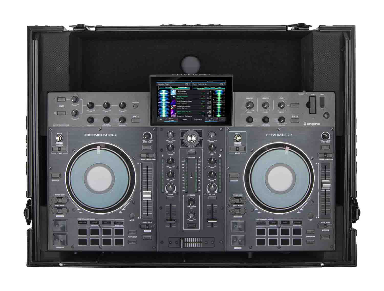 Odyssey FZGSPRIME2BL Denon Prime 2 Glide Style Black Flight Case - Hollywood DJ