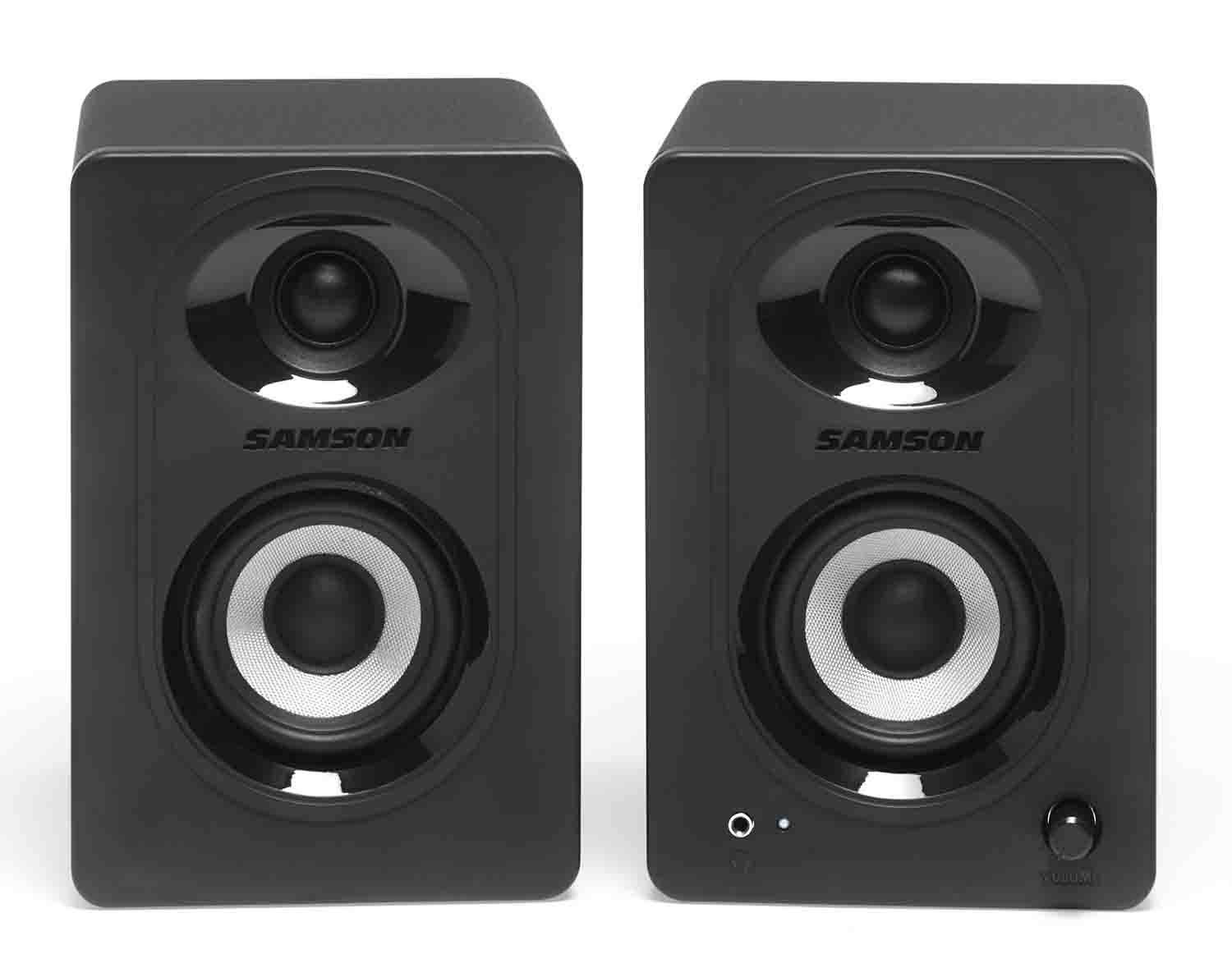Samson MediaOne M30BT Powered 3-Inch 2-Way Studio Monitors with Bluetooth - Hollywood DJ