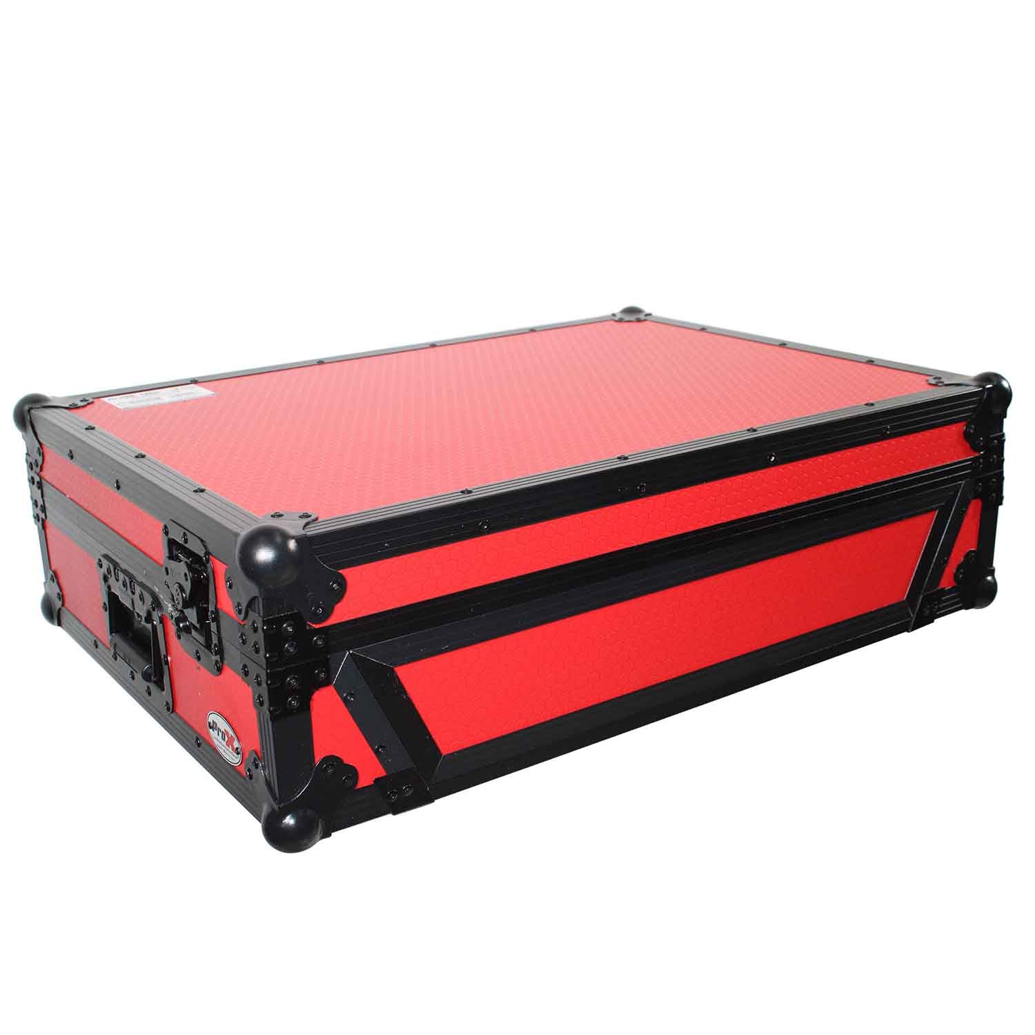 ProX XS-PRIME4 WRB, DJ Flight Case for Denon Prime 4 Standalone DJ System with Wheels - Black on Red - Hollywood DJ