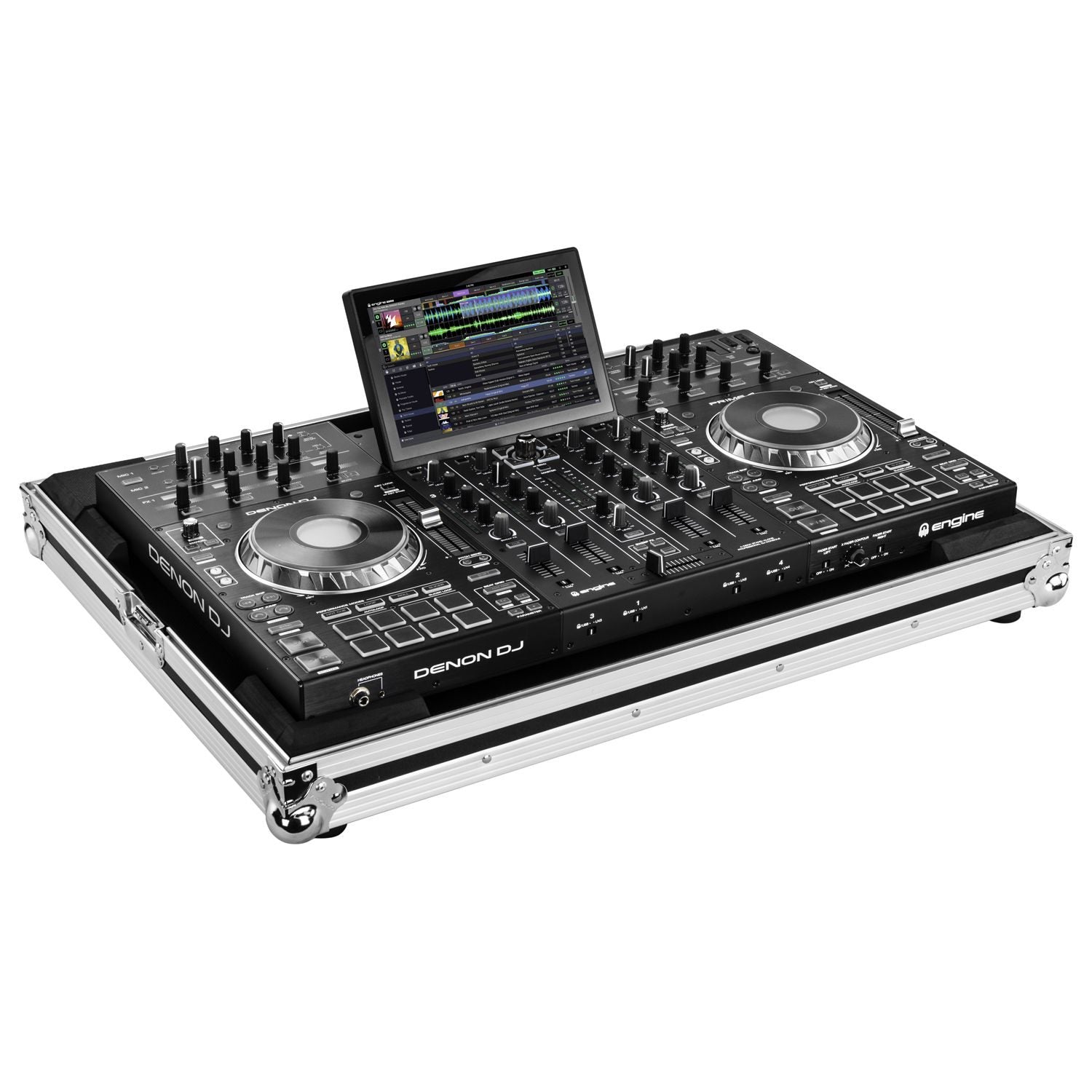 Open Box: Odyssey FZDNPRIME4, Denon Prime 4 Low Profile Flight Case - Hollywood DJ