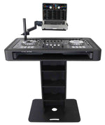 ProX XZF-DJCTBLCASE Control Tower DJ Stand with Laptop Arm, Travel Hard Cases - Black Finish - Hollywood DJ