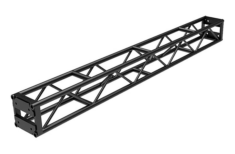 Global Truss DT-GP10-BLK, End Plated Square Truss Straight Segment 10ft - Black - Hollywood DJ