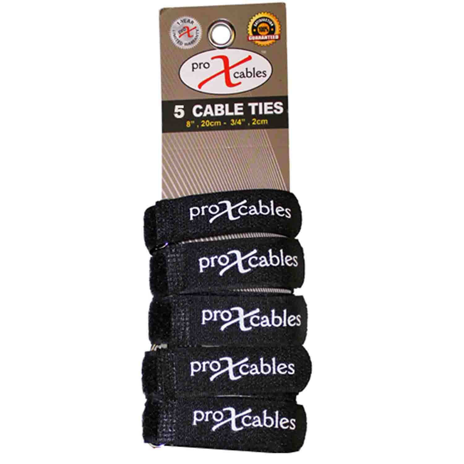 ProX XC-T5 Cable Tie Hook and Loop Pack - 5pcs - Hollywood DJ