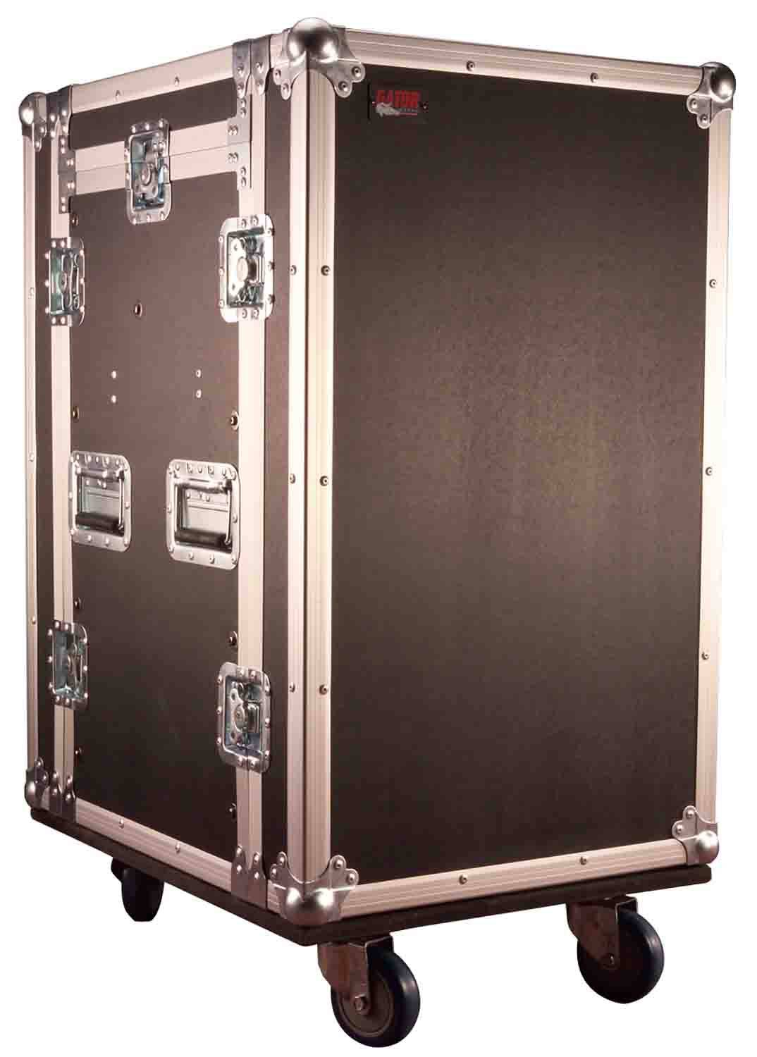 Gator Cases G-TOUR 10X14 PU, 10U Top 14U Side Console Rack Case with Casters - Hollywood DJ