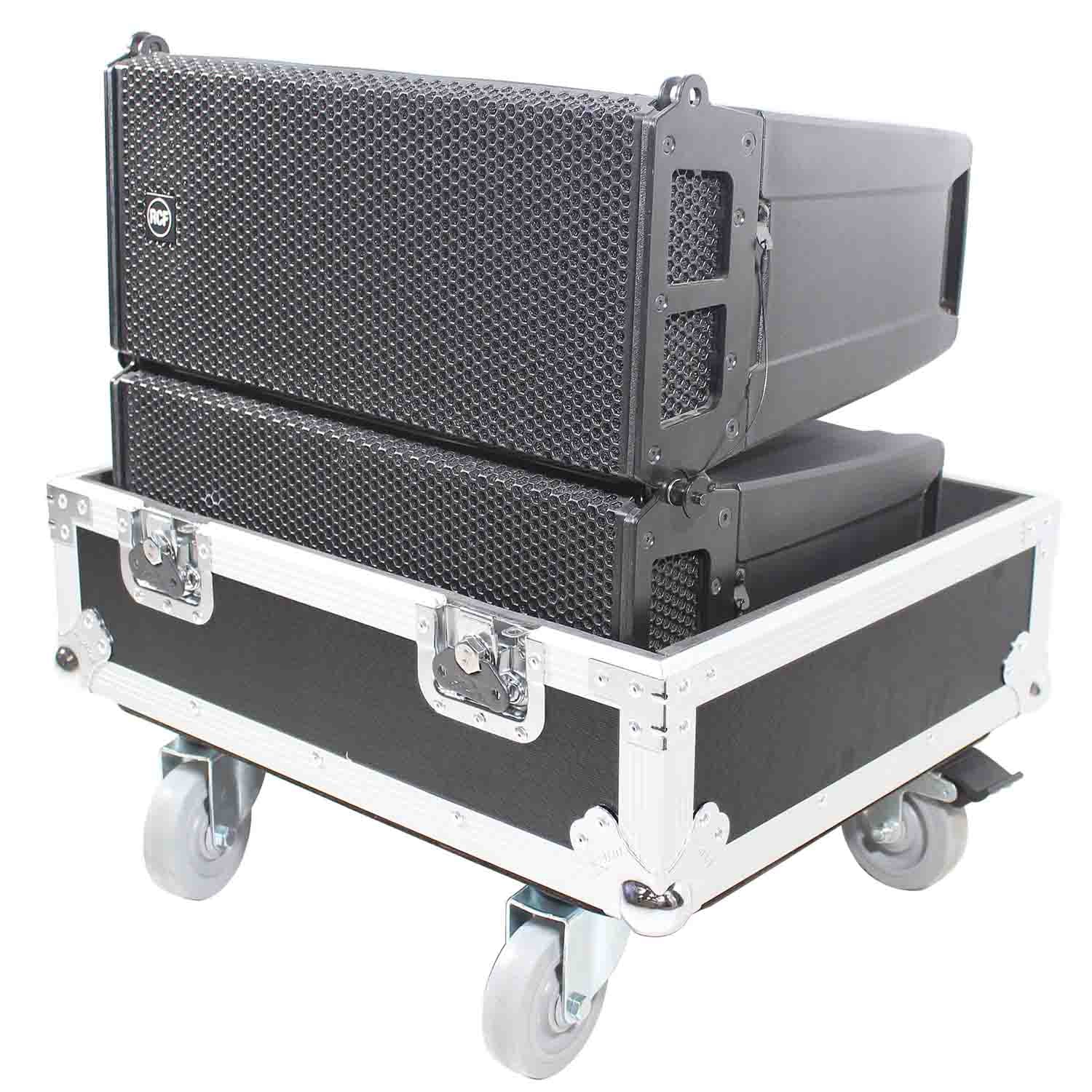 ProX X-RCF-HDL6ALAX2W, Line Array Flight Case for 2 RCF HDL6-A HDL26-A Speakers with Wheels - Hollywood DJ