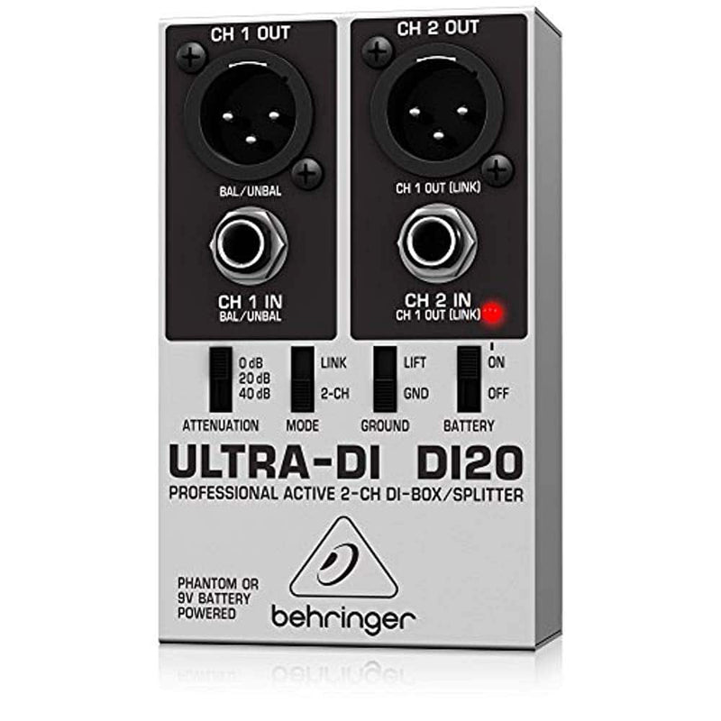 Behringer DI20 Professional Active 2-Channel DI-Box/Splitter - Hollywood DJ