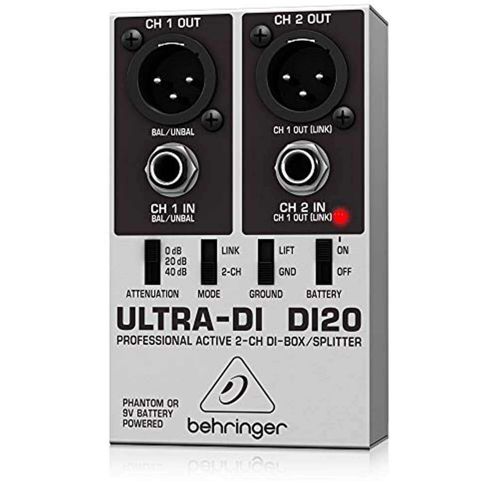 Behringer DI20 Professional Active 2-Channel DI-Box/Splitter - Hollywood DJ
