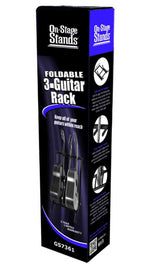 OnStage GS7361 3-Space Foldable Multi-Guitar Rack - Black - Hollywood DJ
