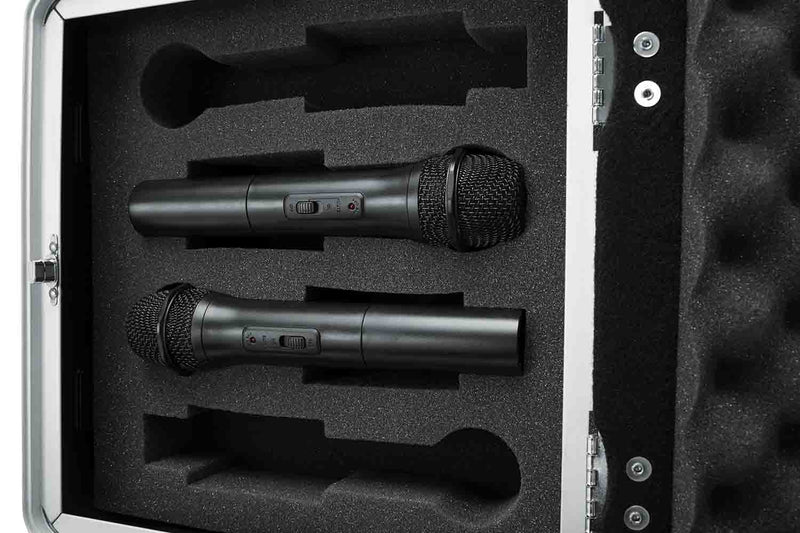 Gator Cases GM-4WR DJ Case for 4 Complete Wireless Microphone Systems - Half Rack - Hollywood DJ