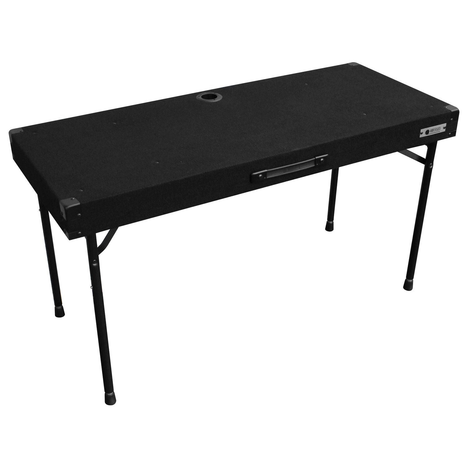 Odyssey CTBC2048, Height Adjustable 48″ x 10″ Work Surface Carpet DJ Table - Hollywood DJ