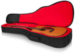 Gator Cases GT-ACOUSTIC-BLK Transit Series Acoustic Guitar Gig Bag with Charcoal Exterior - Hollywood DJ