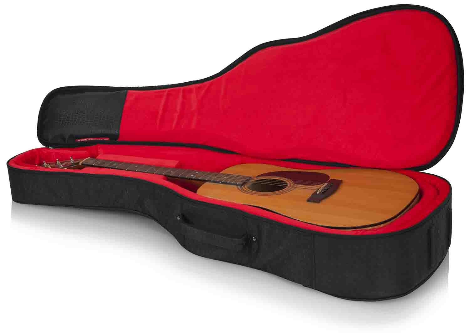 Gator Cases GT-ACOUSTIC-BLK Transit Series Acoustic Guitar Gig Bag with Charcoal Exterior - Hollywood DJ