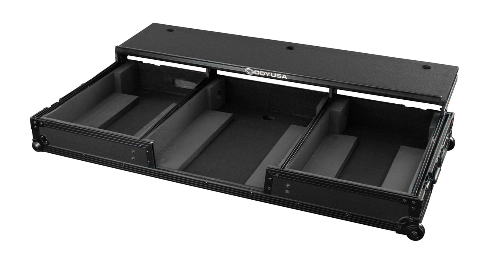 Odyssey FZGSDJMA9CDJWBL Glide Style DJ Coffin Flight Case with Wheels for DJM-A9 and CDJ-3000 or Similar Size Gear- Black Label - Hollywood DJ