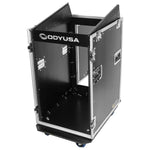 Odyssey FZ1316W 13U Top Slanted 16U Vertical Pro Combo Rack with Casters - Hollywood DJ