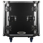 Odyssey FZS12W, 12U Shock Mount Rack Flight Case With Wheels - Hollywood DJ