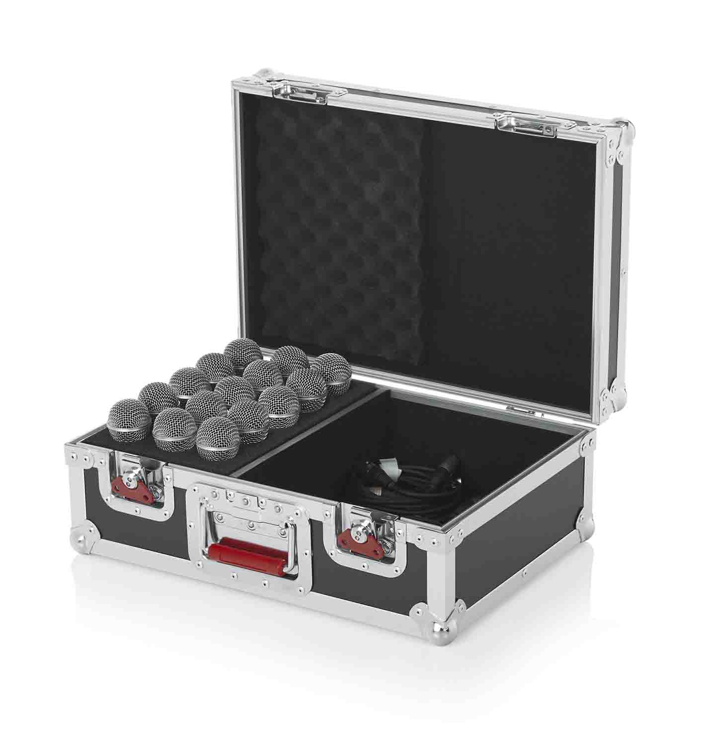 Gator Cases G-TOUR M15, 15 Microphones Road Case with Drops for 15 Mics - Hollywood DJ