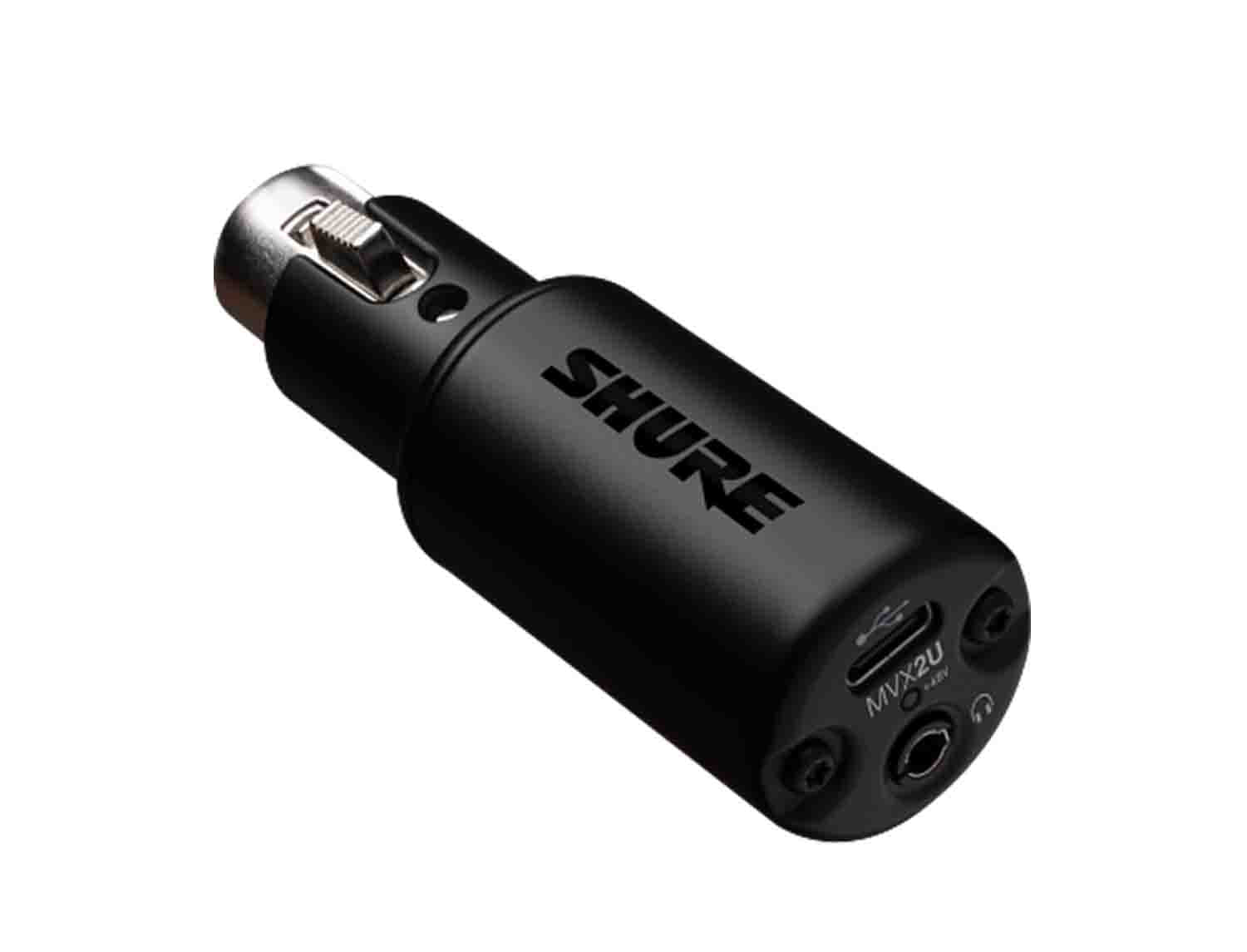Shure MVX2U Motiv Digital Audio Interface XLR to USB Adaptor with Headphone Output - Hollywood DJ