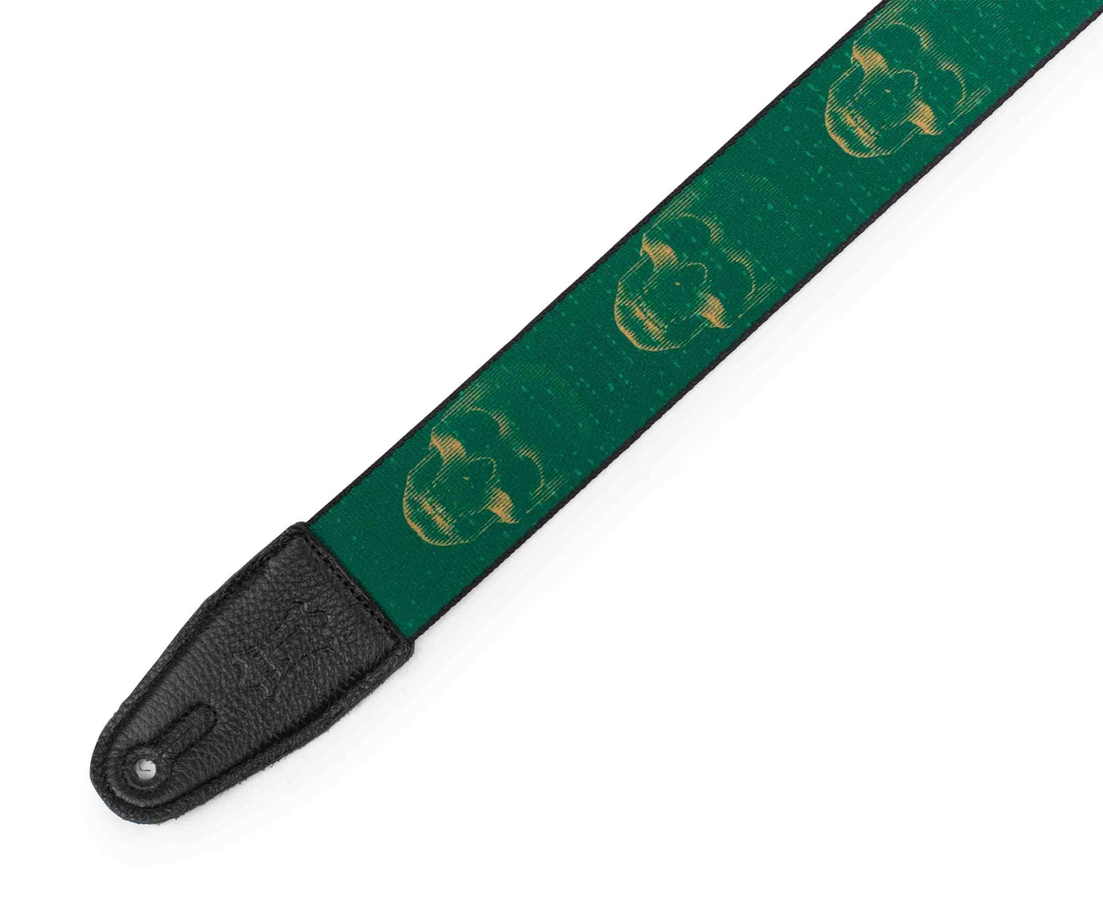 Levy's Leathers MPD2-113 2” Wide Polyester Guitar Strap with Green and Mustard Scanned Skull Motif - Hollywood DJ