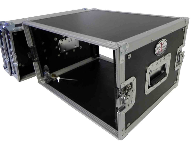 ProX X-8UE, 8U Deluxe Effects Rack Case 14 In Deep Rail to Rail - Hollywood DJ
