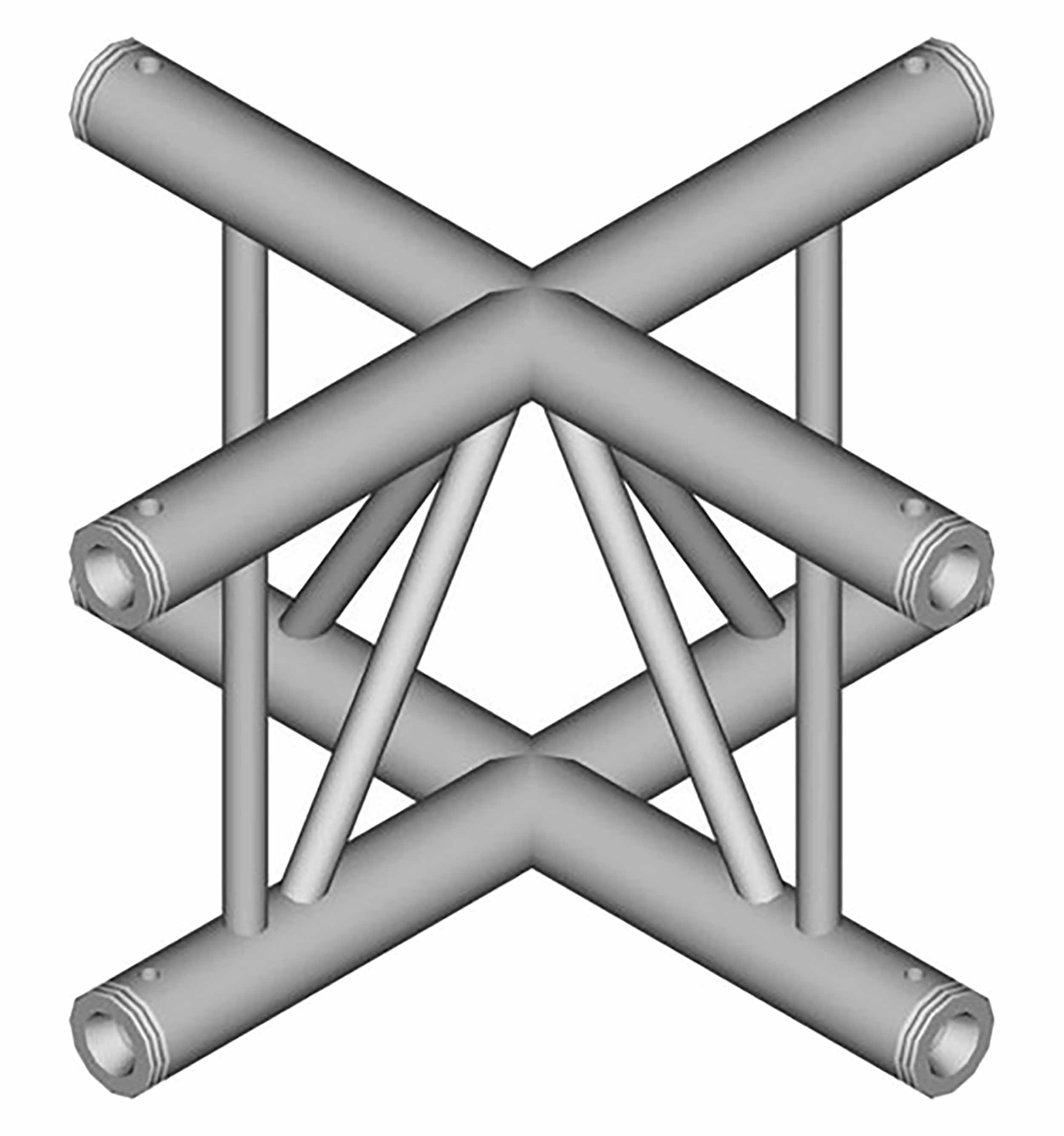 Global Truss IB-4072-V, Vertical Four Way Cross Junction for F32 I-Beam Truss System - 1.64 ft - Hollywood DJ